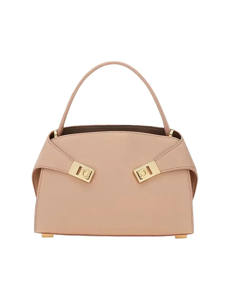 FERRAGAMO Women's Hug Mini Leather Top Handle Bag - Dusty Pink - Women's Bags