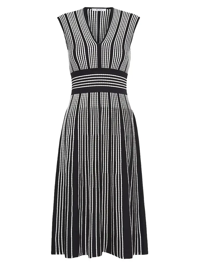 Max Mara Women's Sleeveless Viscose Yarn Dress - Ultramarine - Women's Clothing