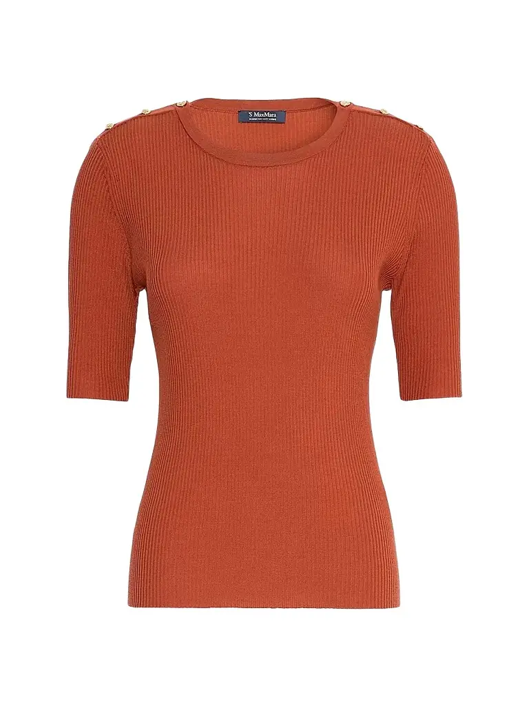 Max Mara Women's Ribbed Woollen Yarn Jumper - Orange - Women's Clothing