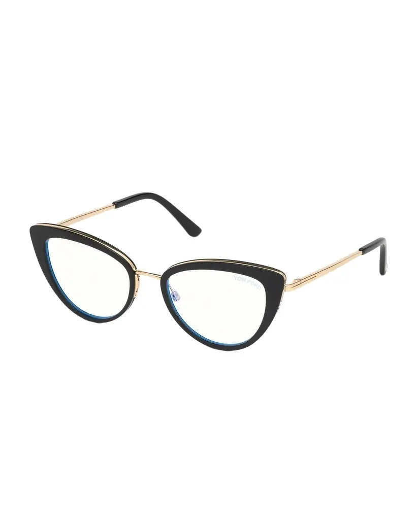 TOM FORD Blue Block Metal Cat-Eye Optical Frames