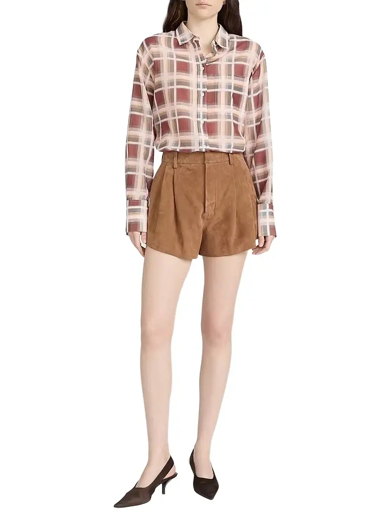 FRAME Women's The Boy Plaid Cotton-Silk Shirt - Silver Peony Multi