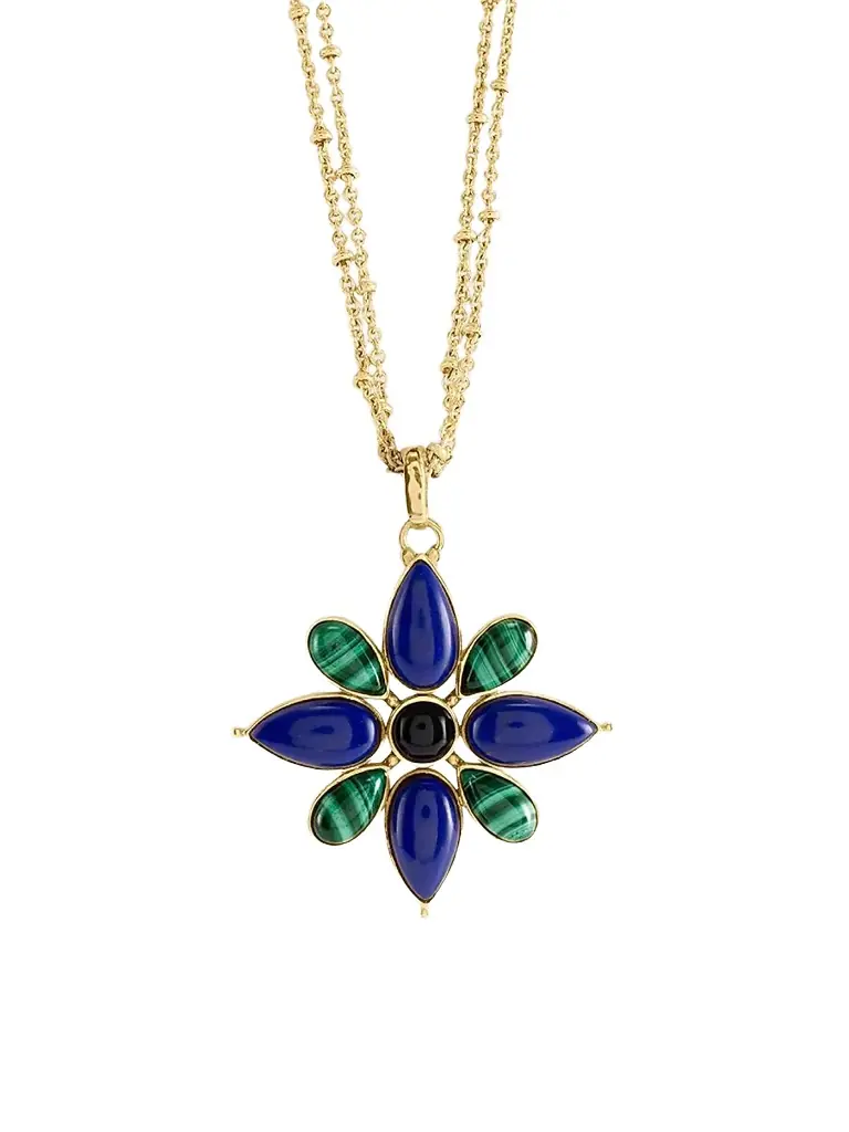 Anabel Aram Women's Forza 18K-Gold-Plated & Multi-Gemstone Flower Pendant - Gold