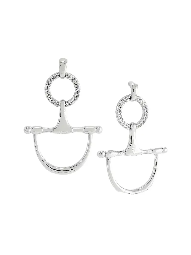 Anabel Aram Women's Cheval Sterling Silver-Plated Horsebit Drop Earrings - Sterling Silver