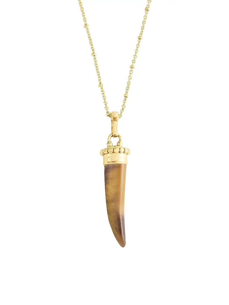 Anabel Aram Women's Forza 18K-Gold-Plated & Gemstone Horn Pendant - Gold