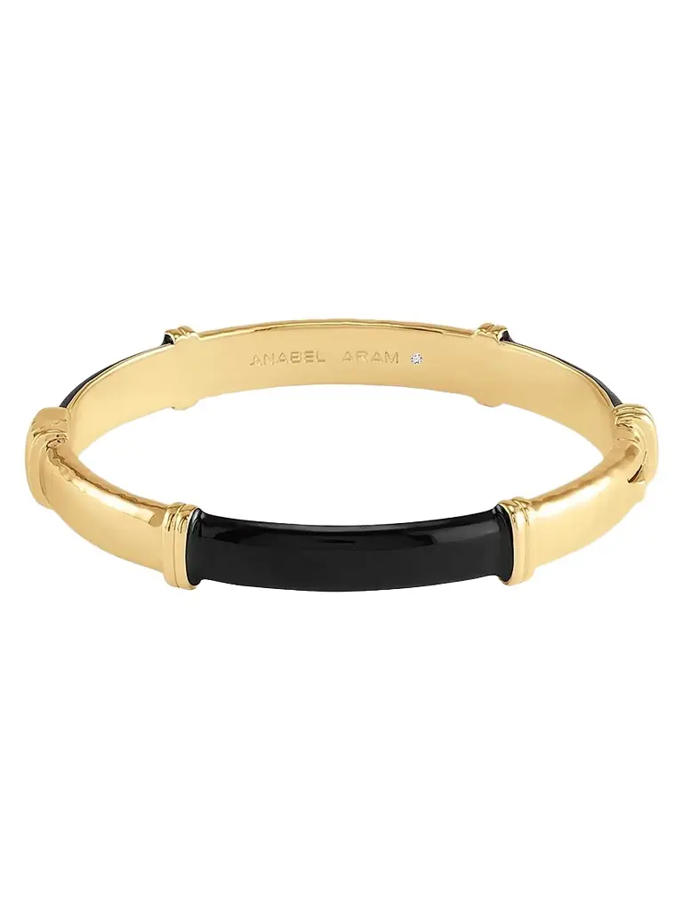 Anabel Aram Women's Forza 18K-Gold-Plated & Gemstone Bangle - Black Onyx