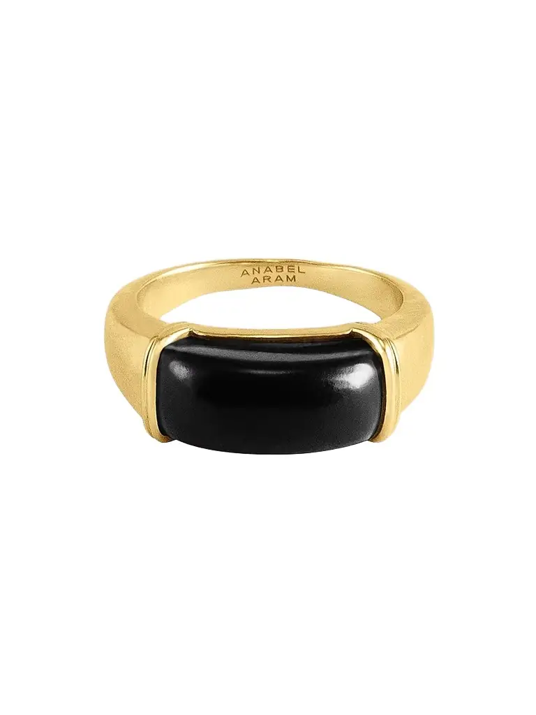 Anabel Aram Women's Forza 1K-Gold-Plated & Gemstone Ring - Black Onyx