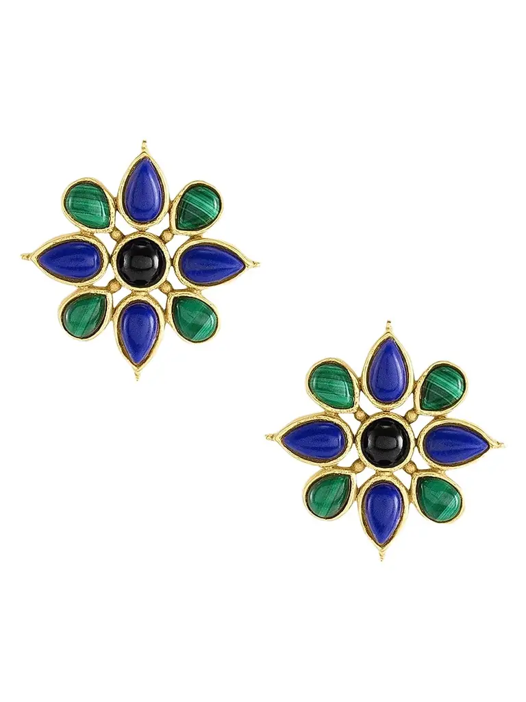 Anabel Aram Women's Forza 18K-Gold-Plated & Multi-Gemstone Flower Stud Earrings - Gold