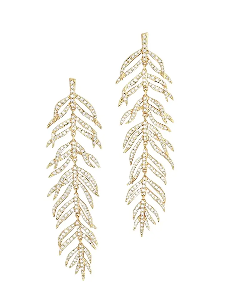 Anabel Aram Women's Palm 18K-Gold-Plated & Cubic Zirconia Drop Earrings - Gold