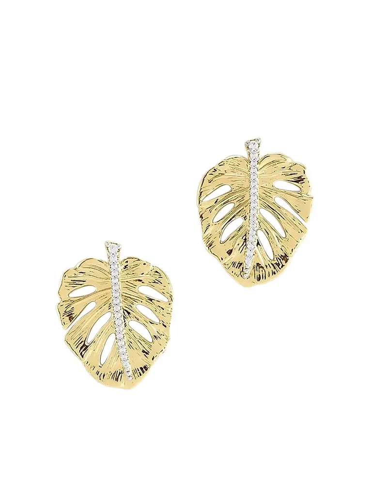 Anabel Aram Women's Palm 18K-Gold-Plated & Cubic Zirconia Stud Earrings - Gold - Women's Jewelry And Watches