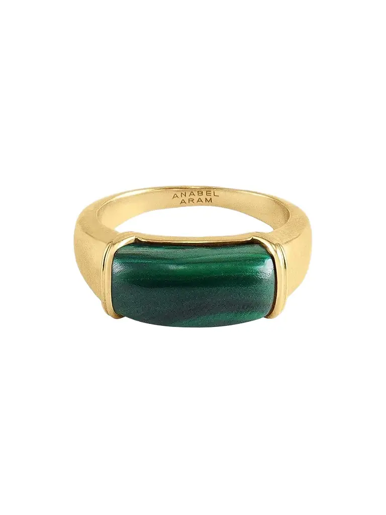 Anabel Aram Women's Forza 1K-Gold-Plated & Gemstone Ring - Malachite