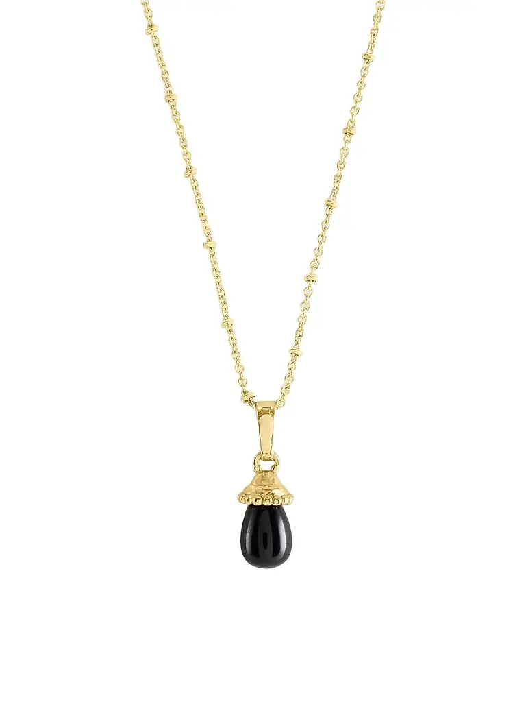 Anabel Aram Women's Forza 18K-Gold-Plated & Gemstone Charm - Black Onyx