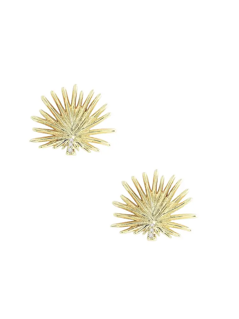 Anabel Aram Women's Palm 18K-Gold-Plated & Cubic Zirconia Stud Earrings - Gold