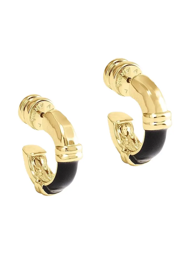 Anabel Aram Women's Forza 18K-Gold-Plated & Black Onyx Huggie Earrings - Black Onyx