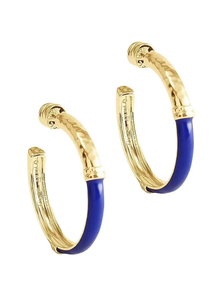 Anabel Aram Women's Forza 18K-Gold-Plated & Gemstone  Hoop Earrings - Lapis