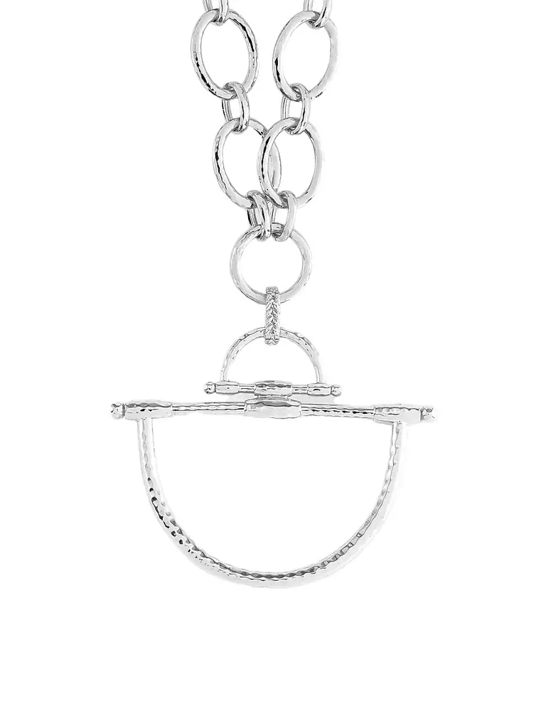 Anabel Aram Women's Cheval Sterling Silver-Plated Horsebit Pendant - Sterling Silver