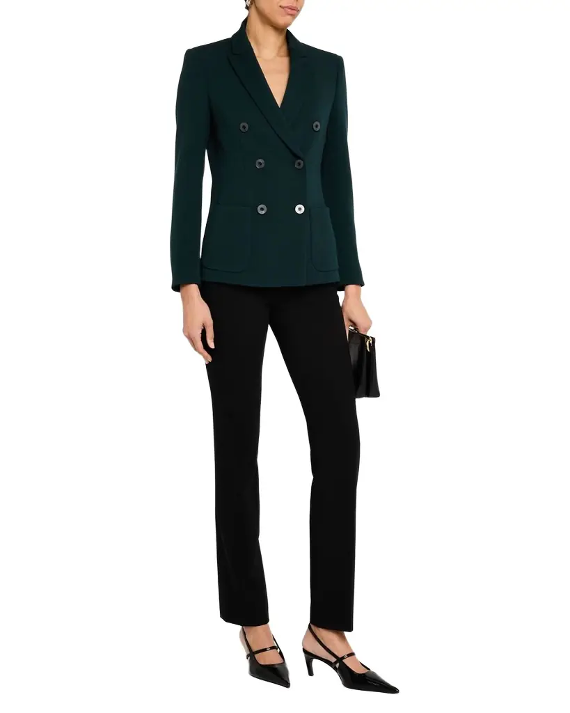 Giorgio Armani Double-Breasted Stretch Wool Blazer Jacket