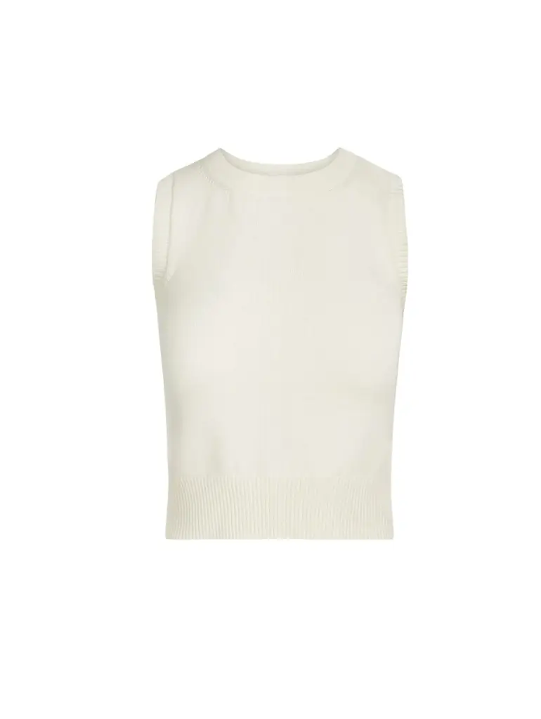 Oscar de la Renta Porcelain Flower Guipure Insert Tank - Women's Clothing