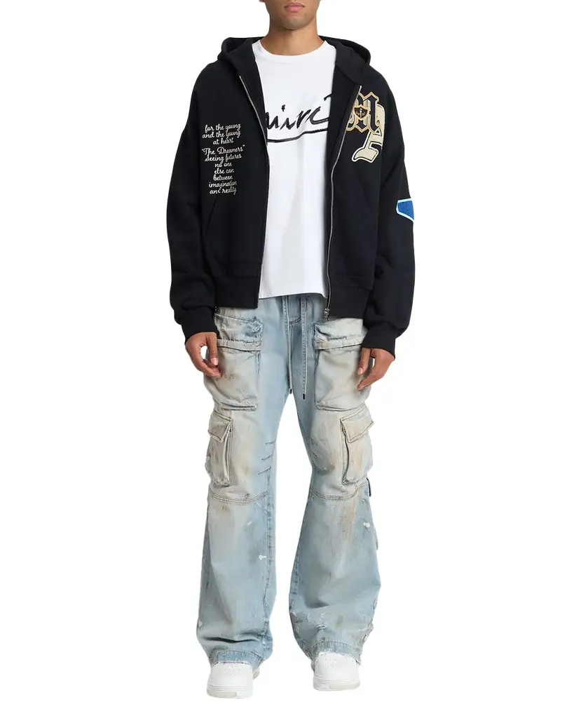Amiri Men 's Vintage-Wash Wide Leg Cargo Jeans