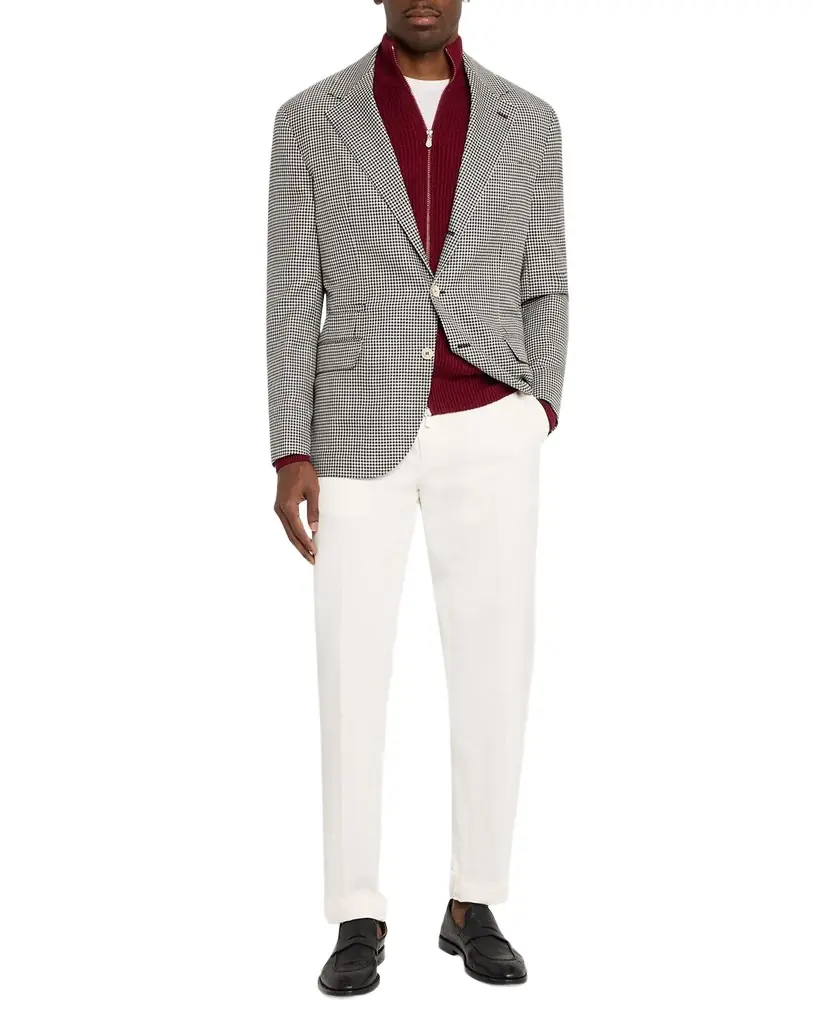 Brunello Cucinelli Men 's Wool, Silk and Linen Houndstooth Sport Coat