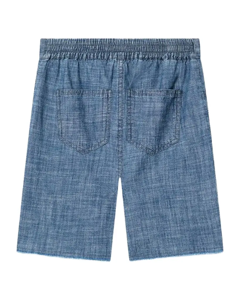 Golden Goose Kid 's Journey Embroidered Chambray Shorts, Size 6-12