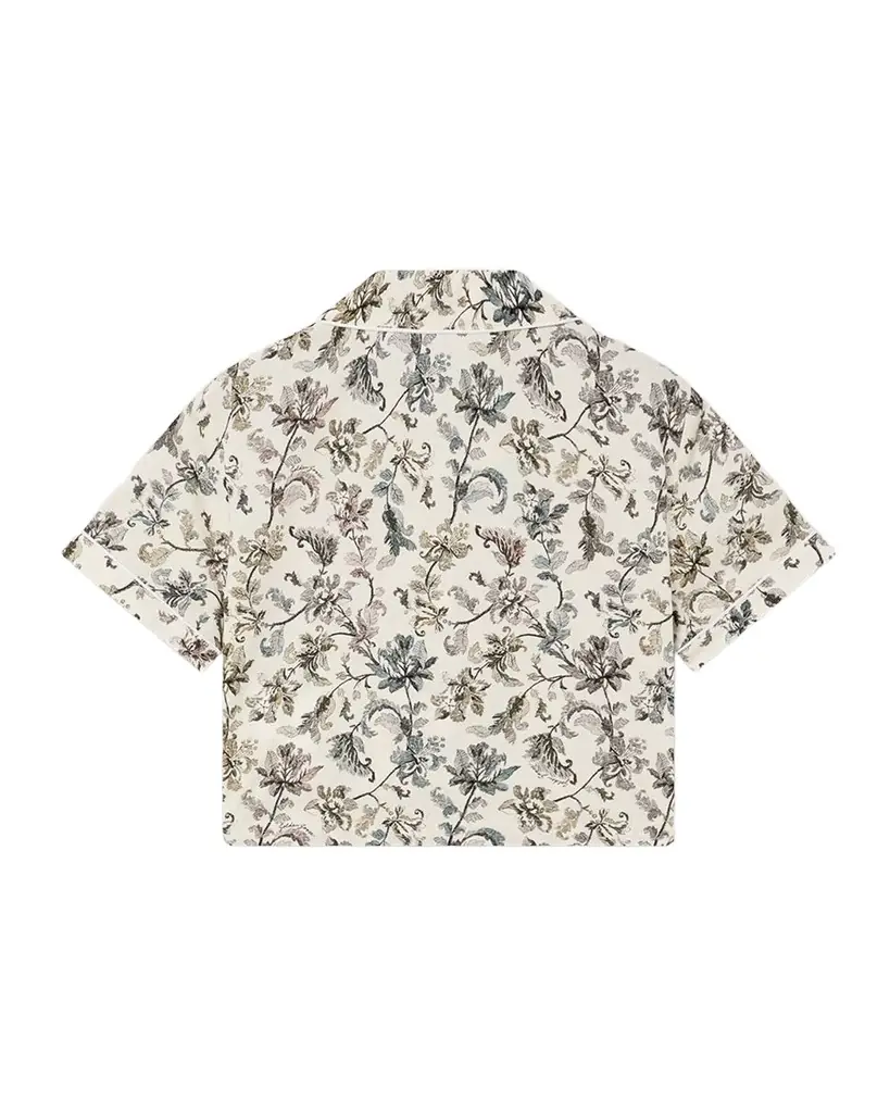 Golden Goose Girl 's Journey Floral Cotton Collared Shirt, Size 6-12