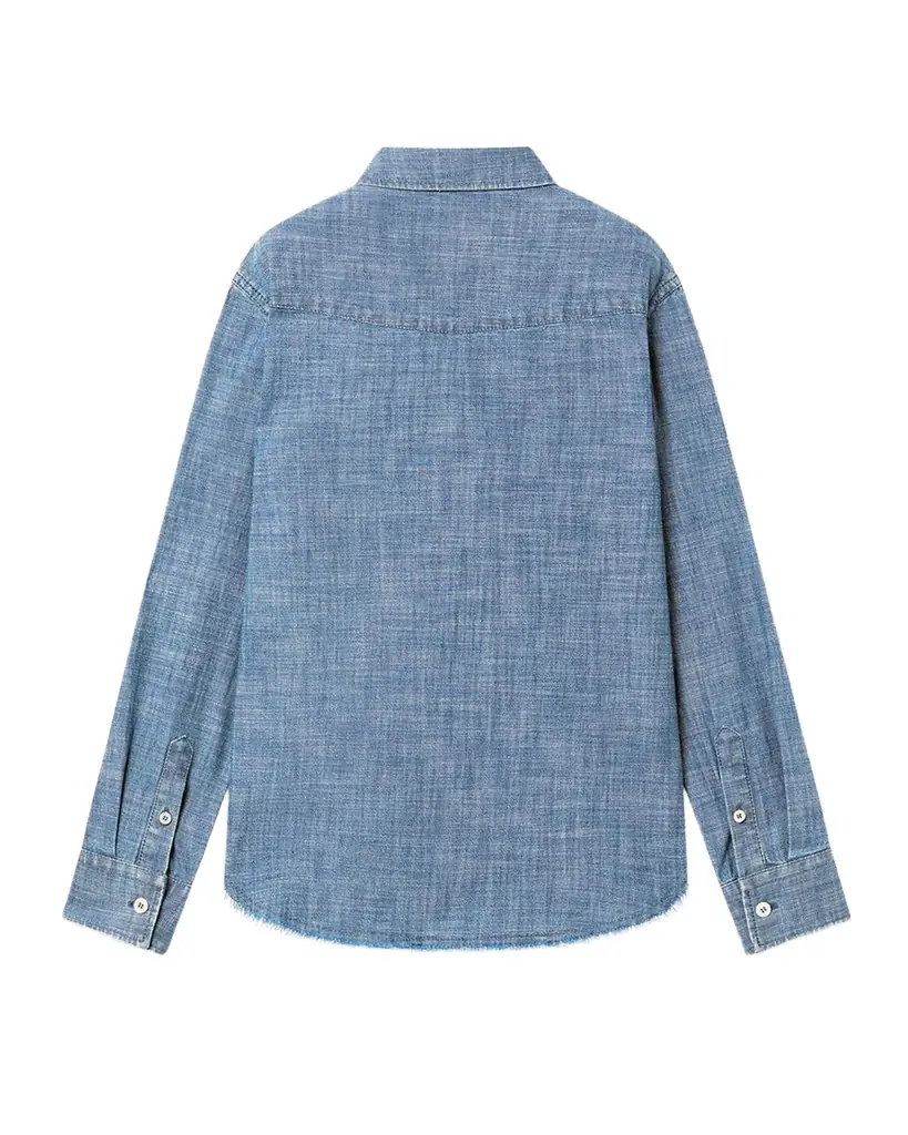 Golden Goose Kid 's Journey Cotton Chambray Button-Front Shirt, Size 6-