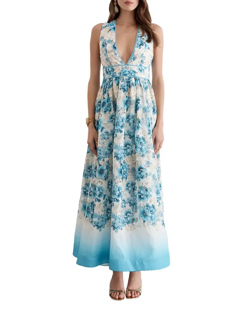 Aqua Blu Australia Melody Linen Maxi Dress