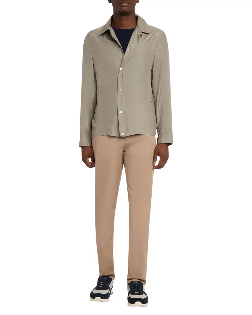 Brunello Cucinelli Men 's Silk Blend Snap-Front Shirt Jacket