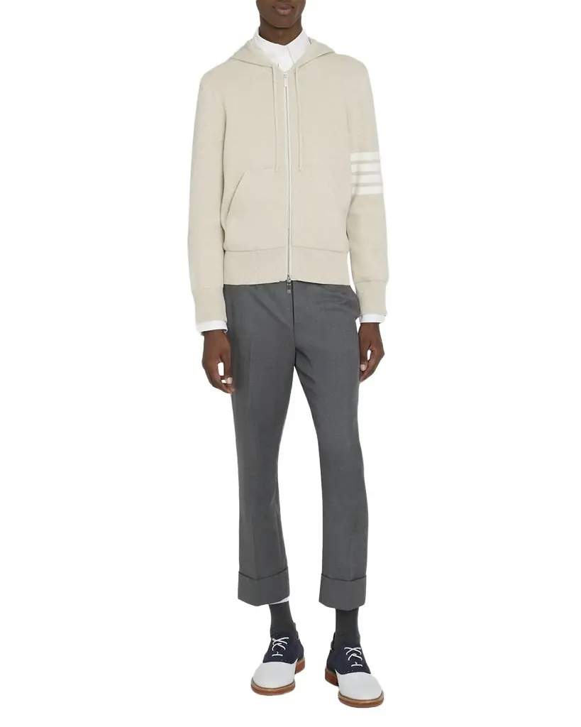 Thom Browne Men 's Cotton 4-Bar Full-Zip Hoodie