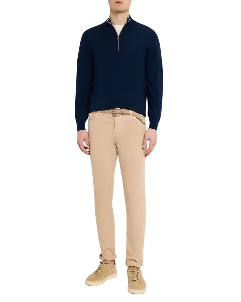 Brunello Cucinelli Men 's Cotton Knit Quarter-Zip Sweater