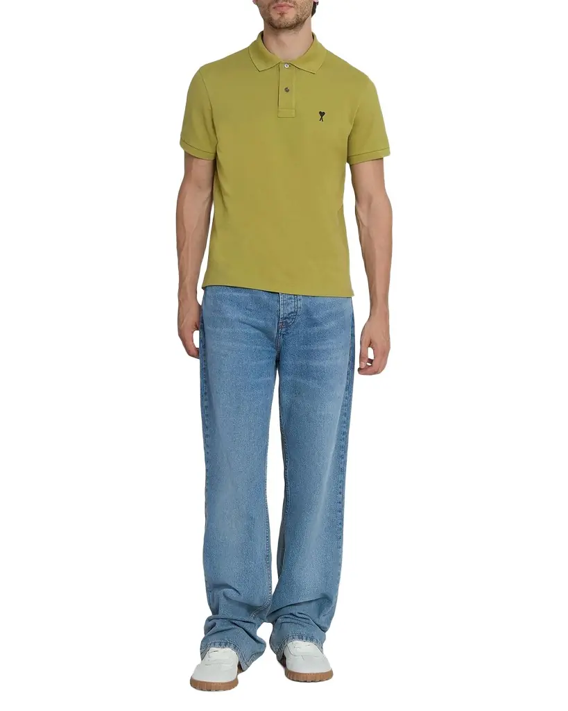 Ami Paris Men 's Cotton Pique Ami De Coeur Polo Shirt