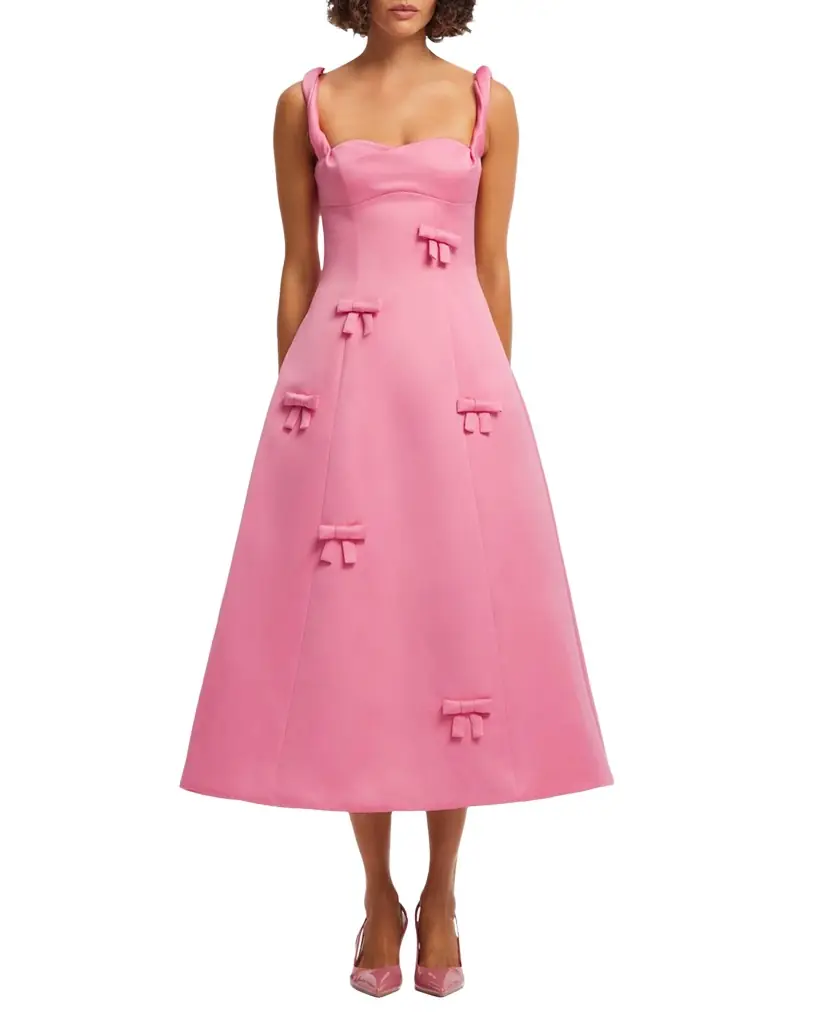 LEO LIN Beatrice Bow Midi Dress