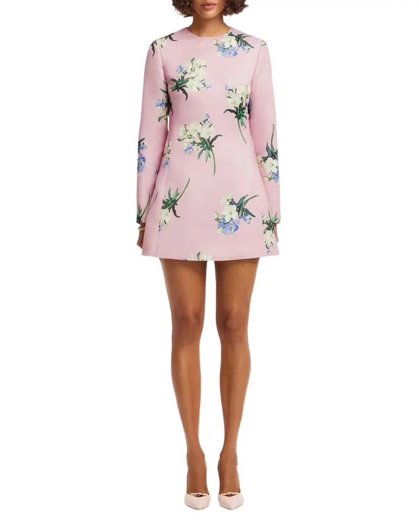LEO LIN Aliza Floral Long-Sleeve Mini Dress