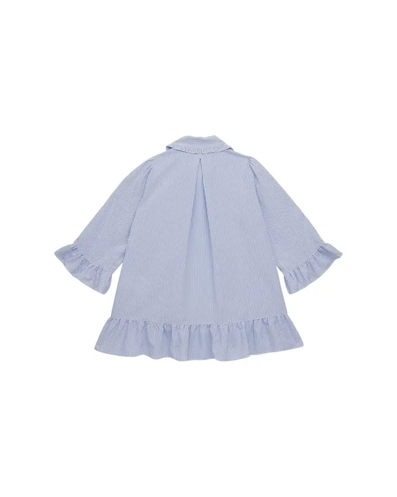 Moncler Girl 's Ruffled Stripe Shirtdress, Size 8-