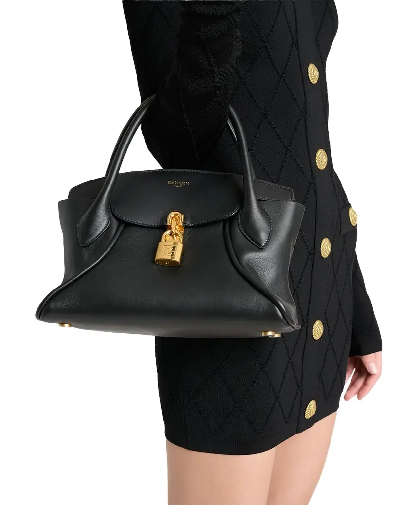 Balmain Pulse Leather Top-Handle Bag