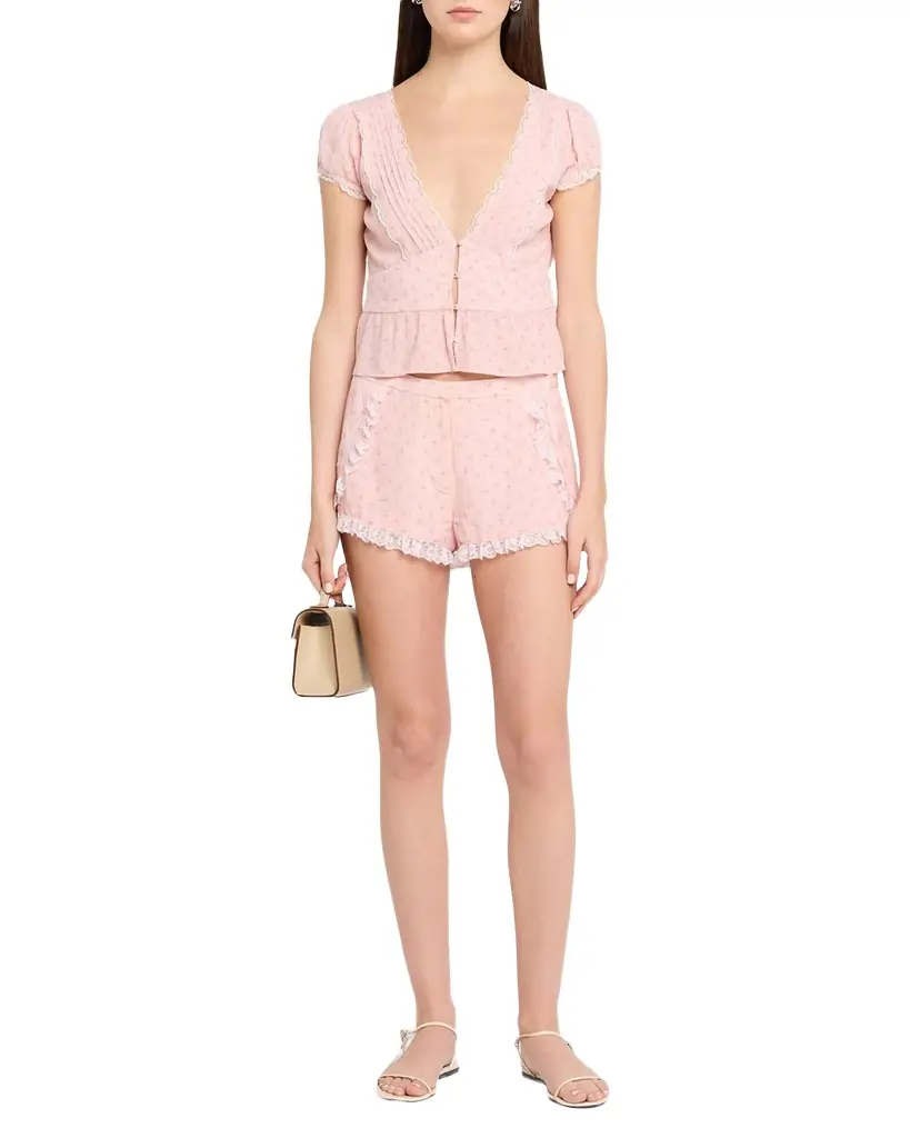 LoveShackFancy Adna Floral Shorts