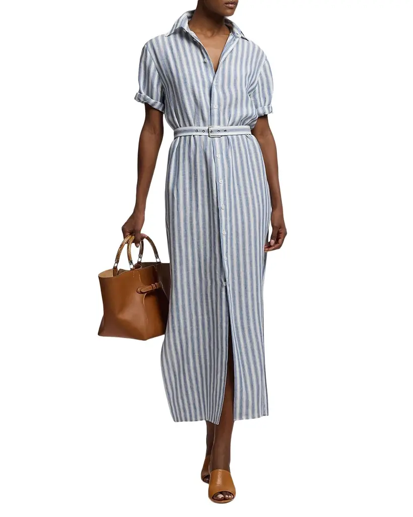 eldred cotton day dress Eldred Striped Cotton Day Dress