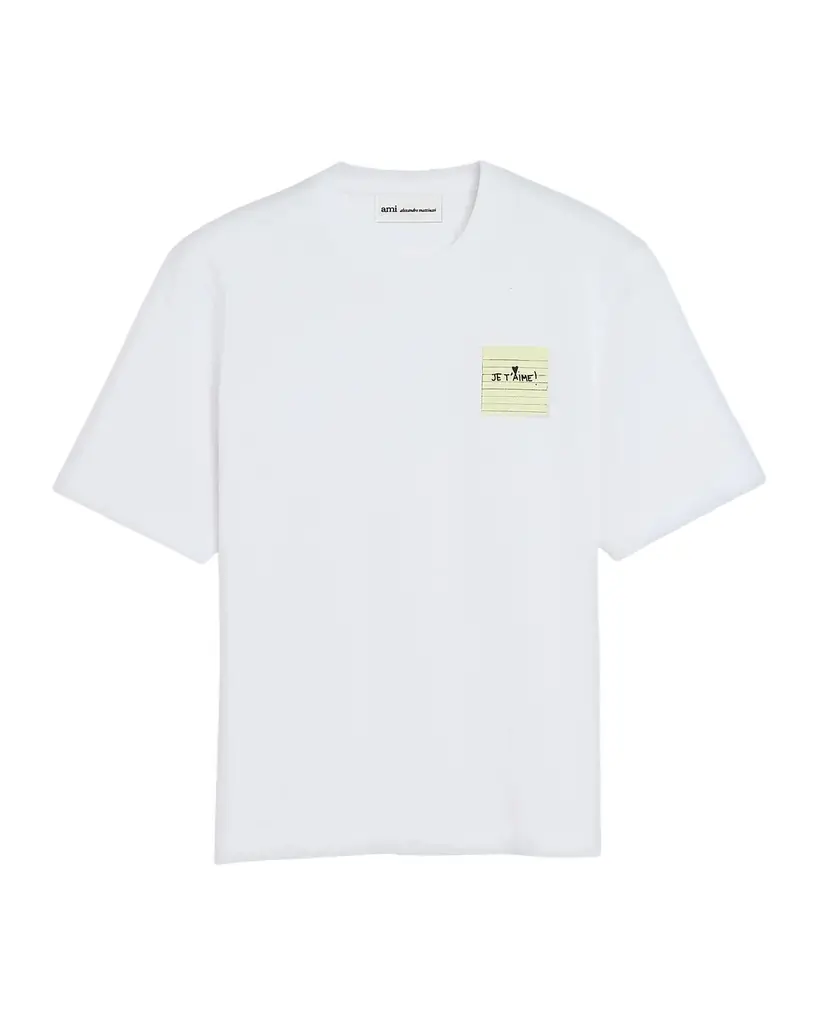 Ami Paris Men 's Cotton Je T 'Aime Note T-Shirt