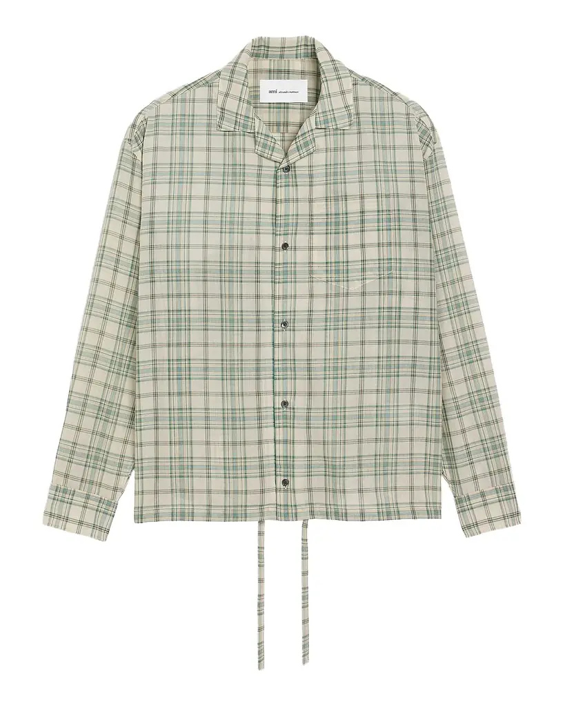 Ami Paris Men 's Boxy-Fit Plaid Button-Down Shirt