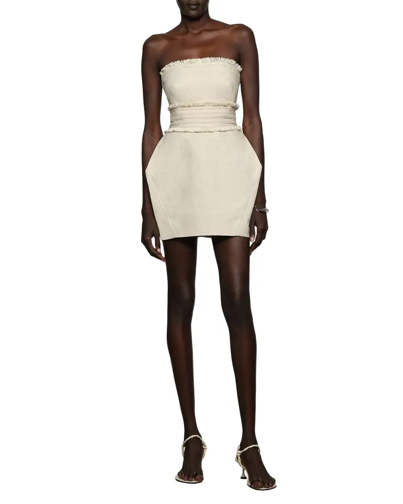 Et Ochs Elettra Strapless Fringe-Trim Mini Dress