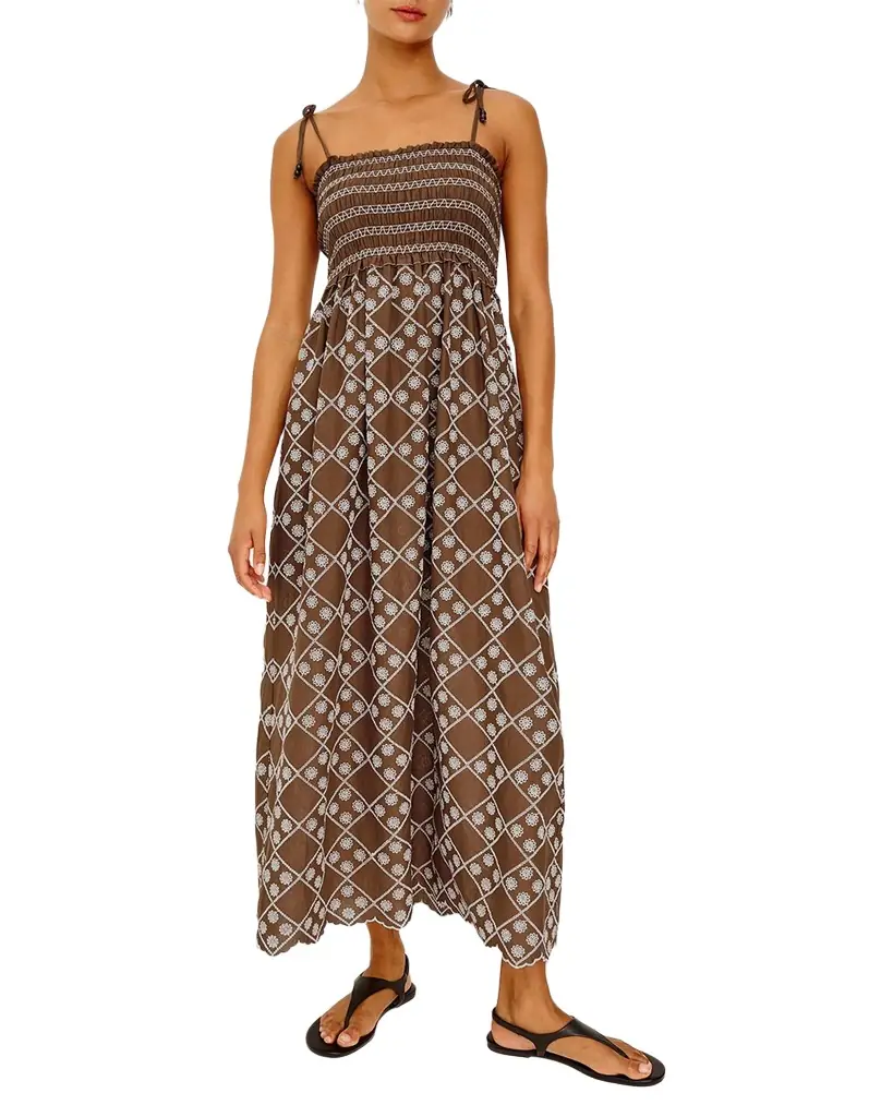 Rails Becca Embroidered Cotton Maxi Dress