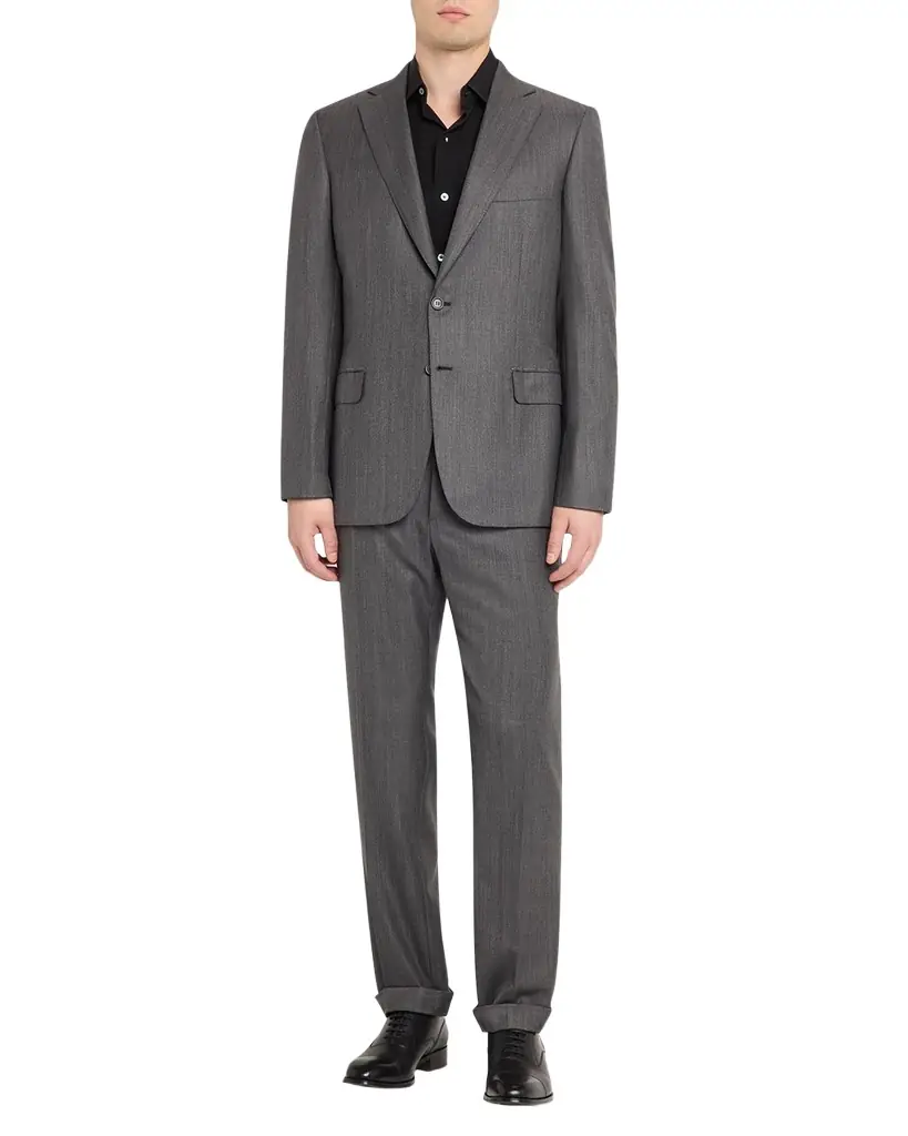 Brioni Men 's Tonal Herringbone Wool-Silk Two-Piece Suit