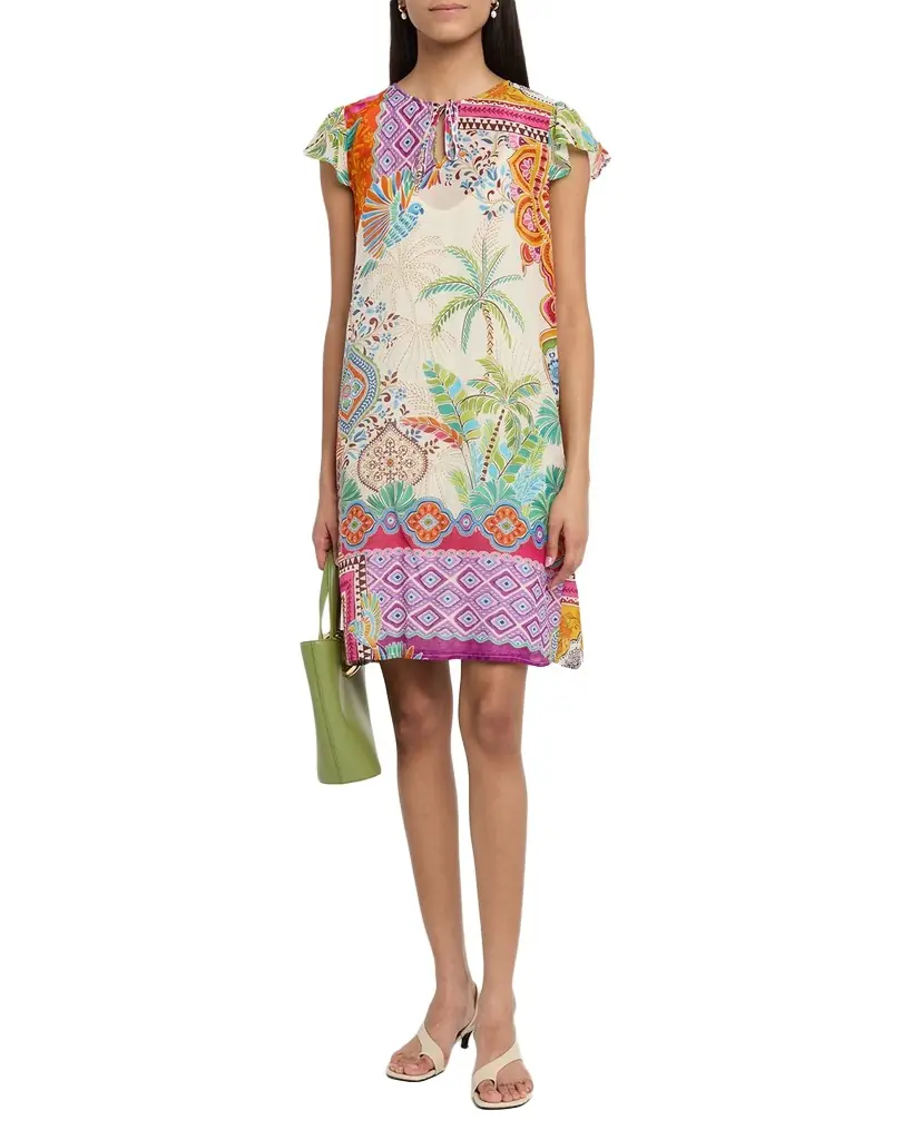 Johnny Was Daisy Botanical-Print Shift Dress
