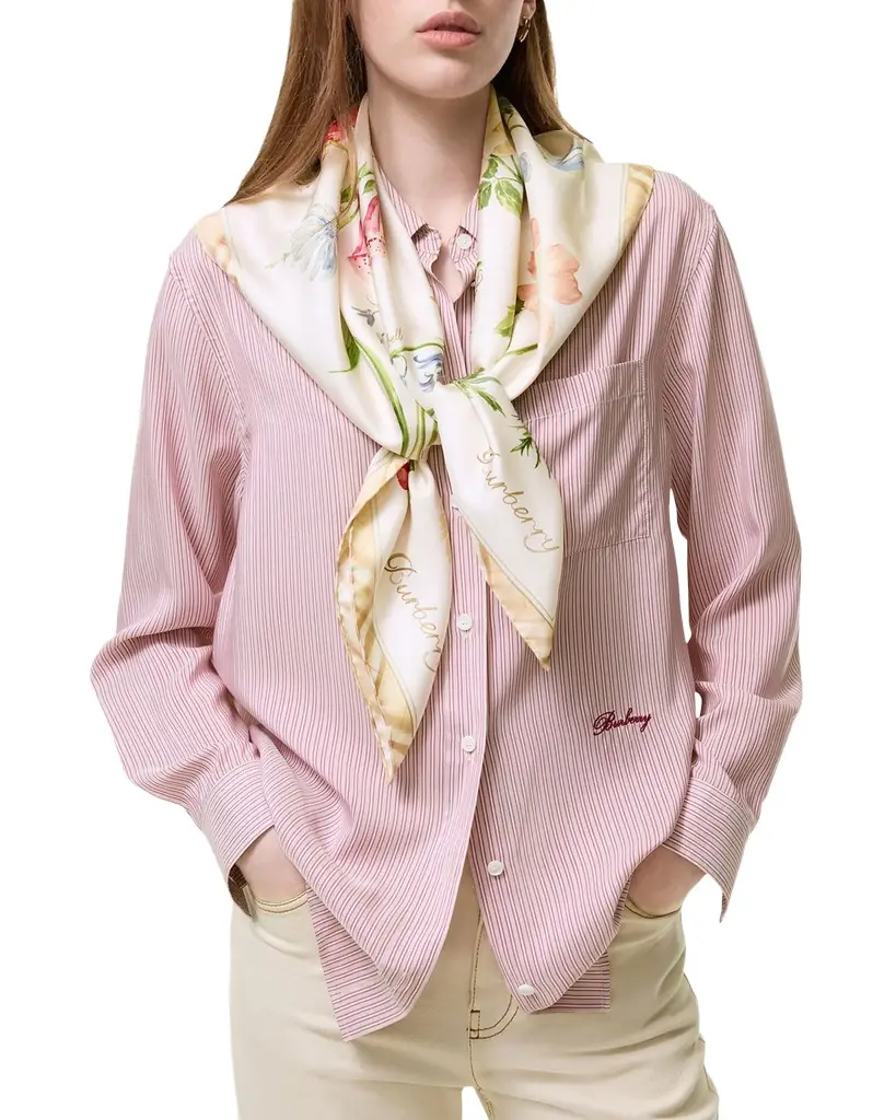 Burberry Blooms of Britain Silk Square Scarf