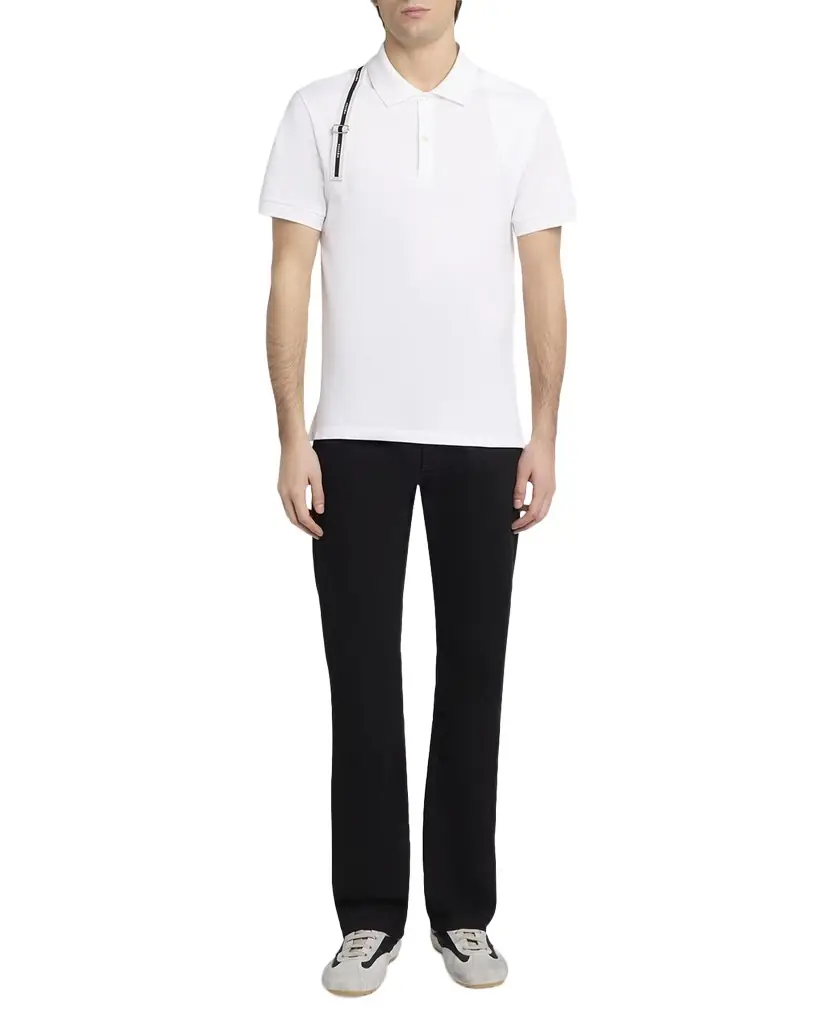 McQueen Men 's Harness Cotton Pique Polo Shirt