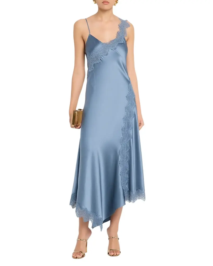 Veronica Beard Vernon Lace Silk Slip Dress
