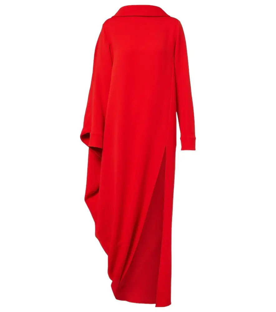 Balenciaga Caped silk and wool crêpe maxi dress