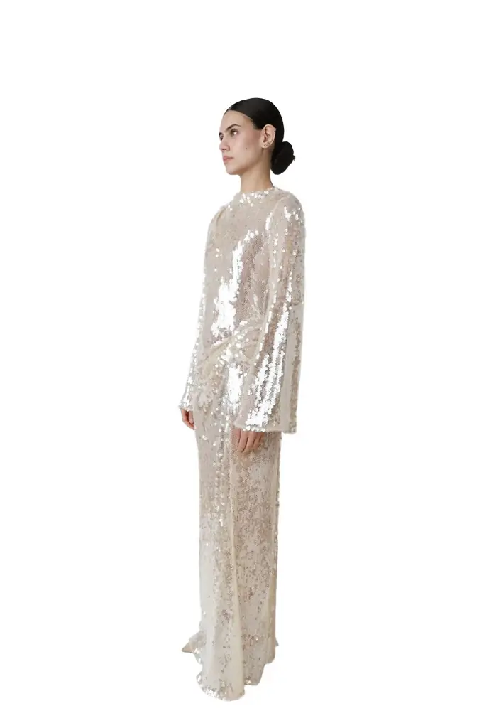 lapointe sequin dress sequin halter open back dress