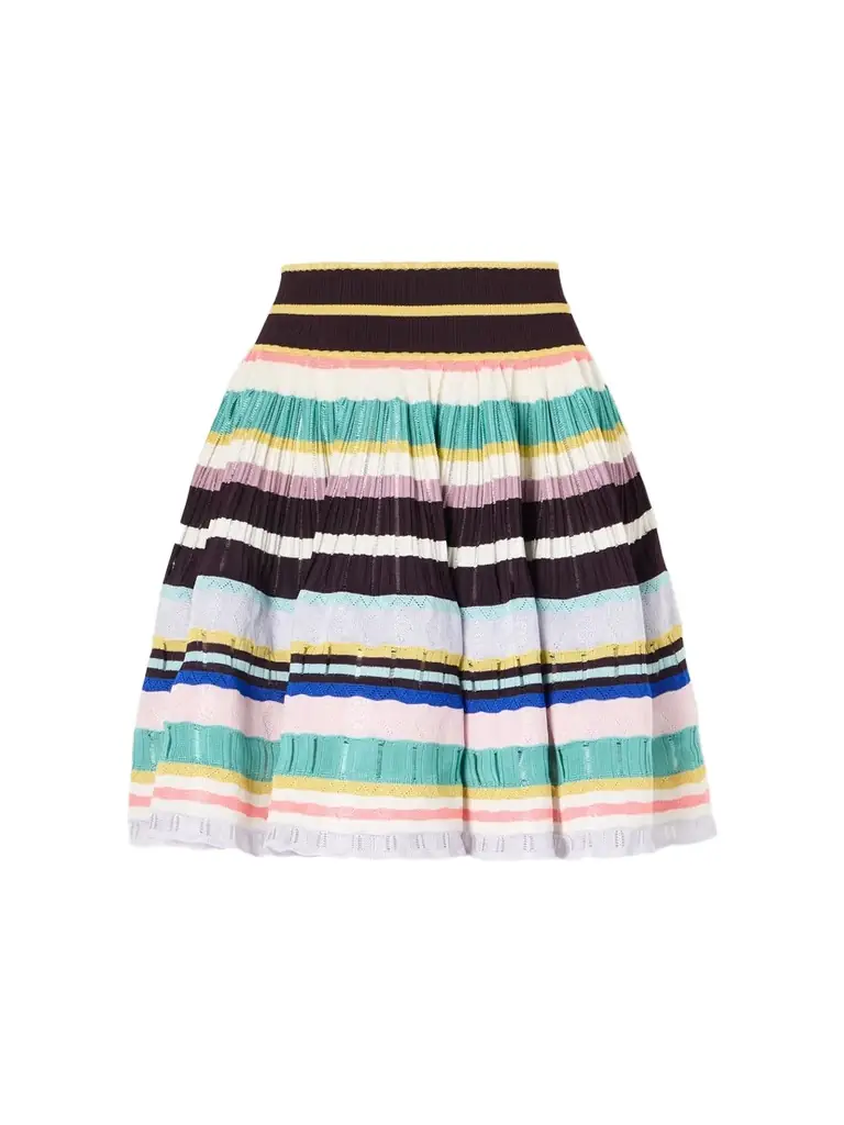 Alaïa Striped Knitted Crinoline Mini Skirt