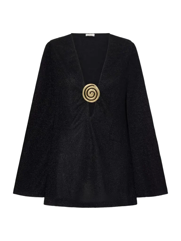 Oséree Lumiere Spiral Embellished Lurex Coverup